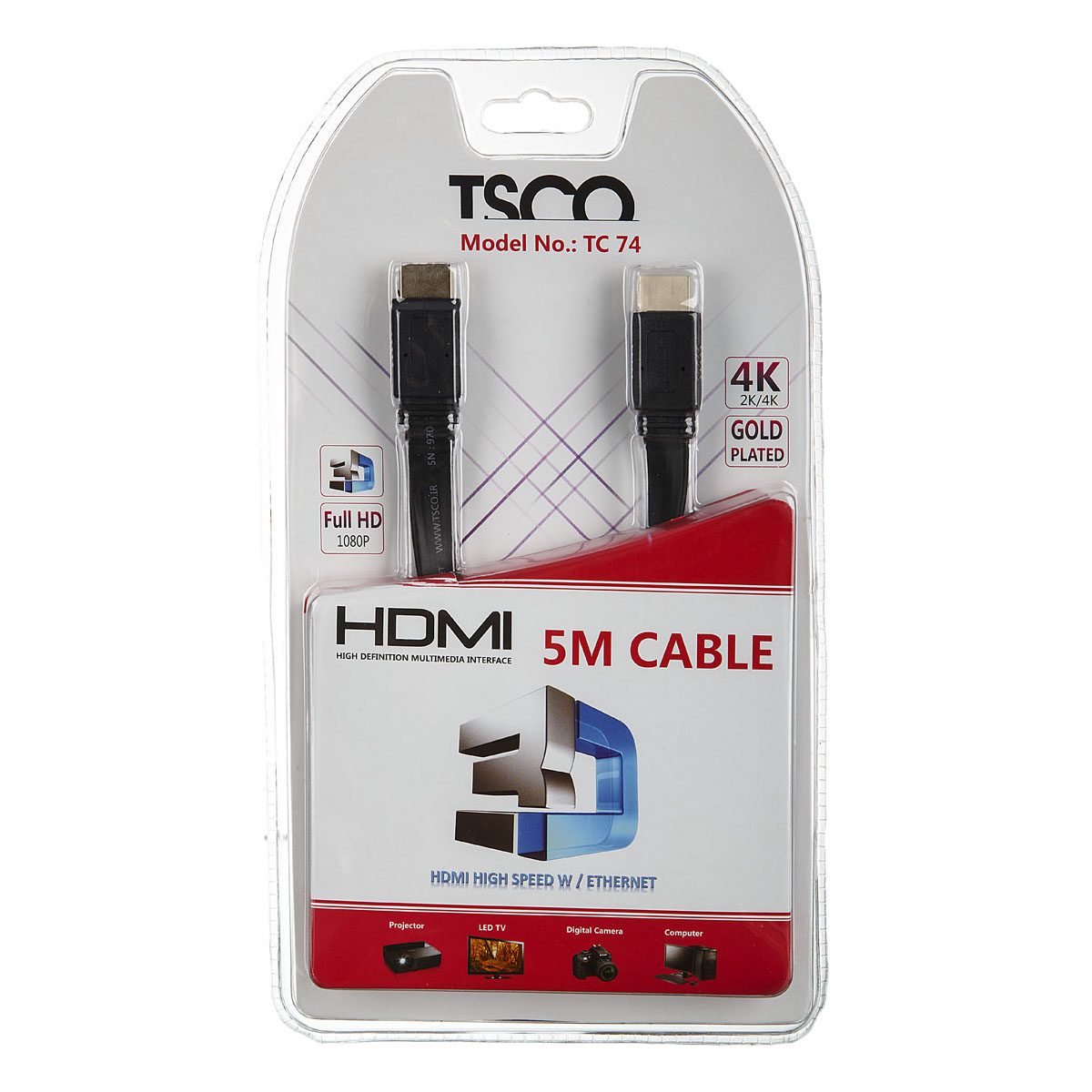 کابل ۵ متری HDMI مدل TC 74 تسکو