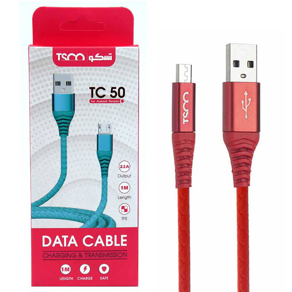 کابل تبدیل USB به microUSB تسکو TC 50